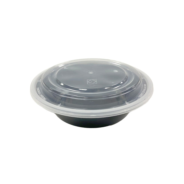 24 oz. (823) Round Microwavable Heavy Weight Container with Lid 7" - 150/Case