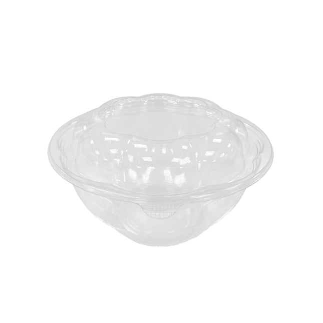 32 oz. Clear Plastic Rose Bowl with Lid - 150/Pack