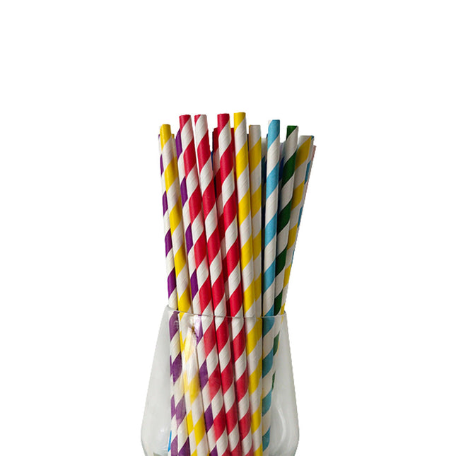 7 3/4" Sip / Juice Flat-End Paper Straw [Ind. Wrapped With Paper] 5000pcs/case [CLEARANCE]