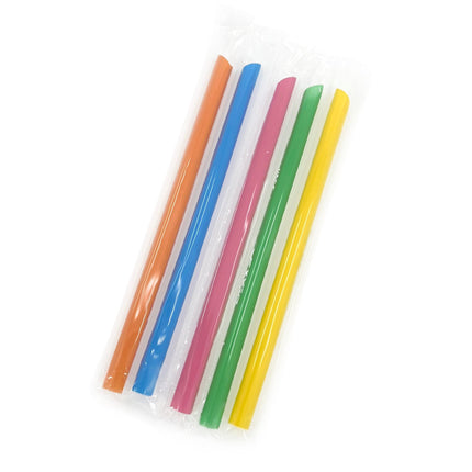 9" Boba / Jumbo Pointed Plastic Straw [Ind. Wrapped With Plastic] 2000pcs/case