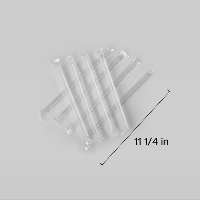 [Customize] 11 1/4" Boba / Jumbo Pointed Plastic Straw [Ind. Wrapped With Plastic] 2000pcs/case