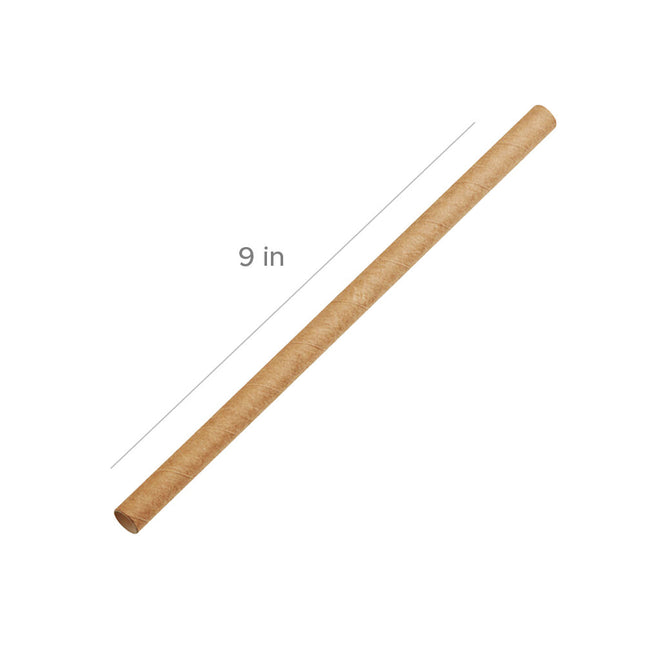 9" Boba / Jumbo Pointed Paper Straw [Ind. Wrapped With Paper] 2000pcs/case [CLEARANCE]