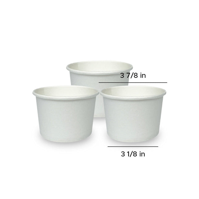 12oz White Paper Frozen Yogurt / Ice Cream Paper Cup 1000pcs/Case