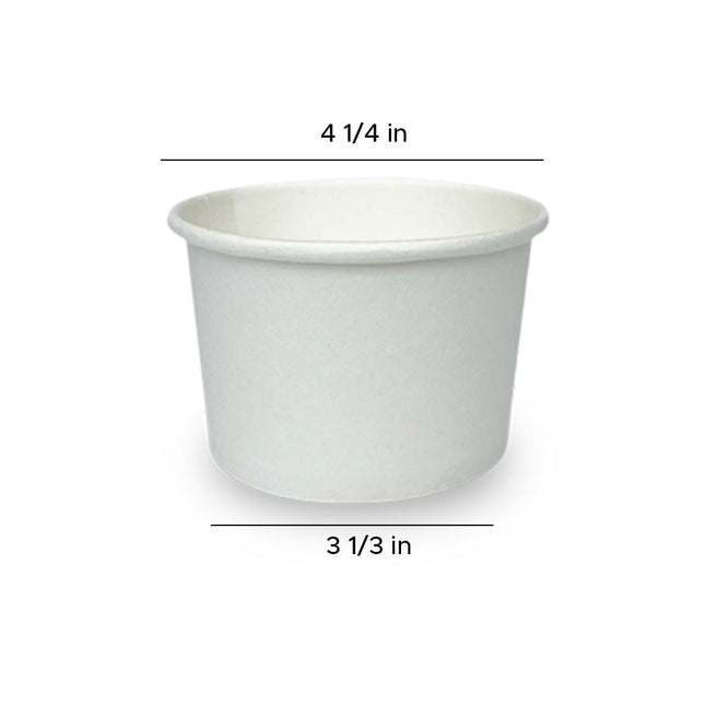 16oz White Paper Frozen Yogurt / Ice Cream Paper Cup 1000pcs/Case