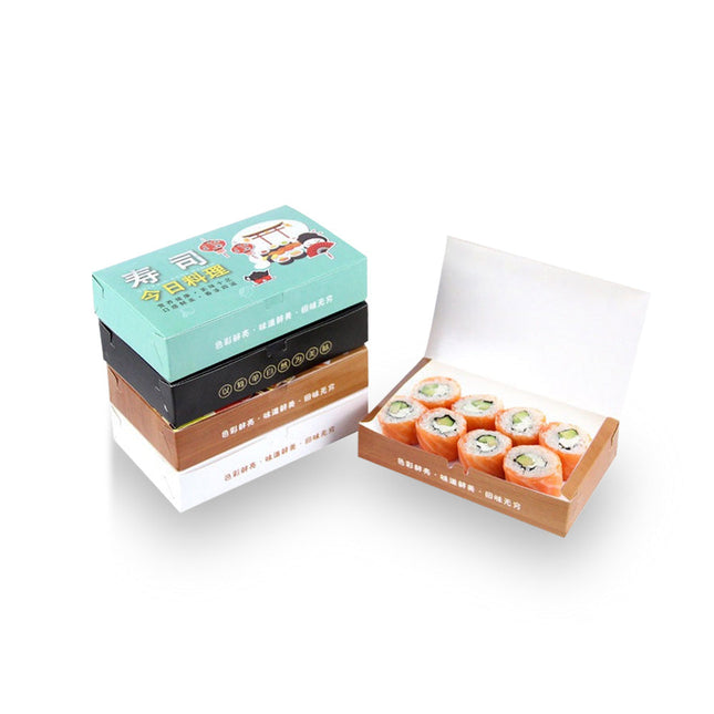 [Customize] White Cardboard Full Color Printing Sushi Box 11” X 5 3/4” X 1 3/4” 400pcs/Case
