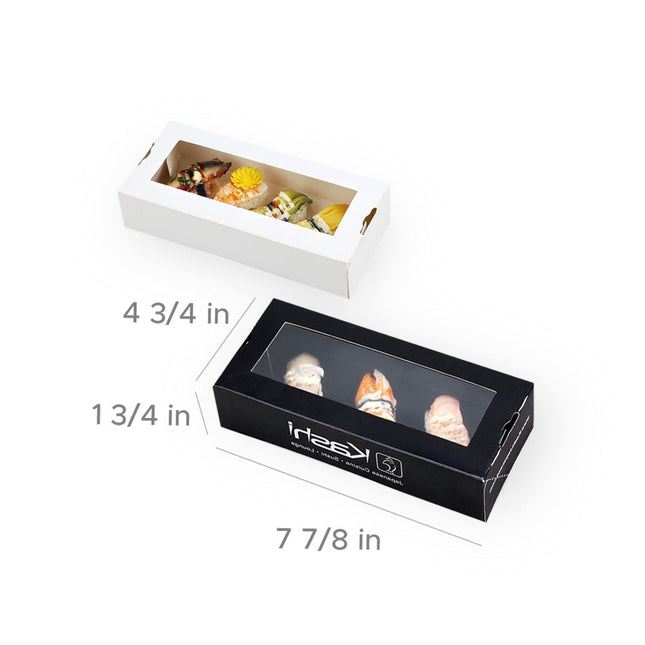 [Customize] White Cardboard Full Color Printing Sushi Box w. PE Window 11” X 5 3/4” X 1 3/4” 400pcs/Case