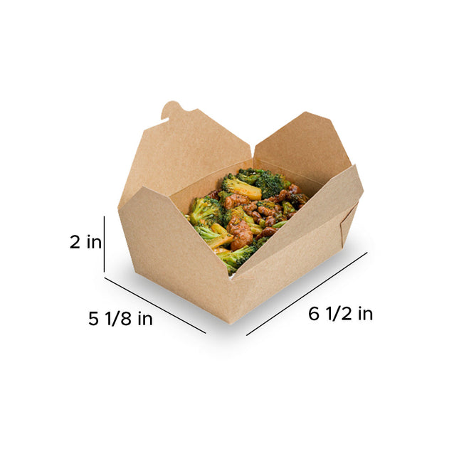 [Customize] Poly Coated Folded Paper #8 Take Out Container 45oz, 6 1/2 X 5 1/8 X 2 1/2, 450pcs/Case