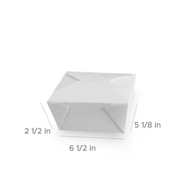 Poly Coated Folded Paper #8 Take Out Container 45oz, 6 1/2 X 5 1/8 X 2 1/2 , 450pcs/Case