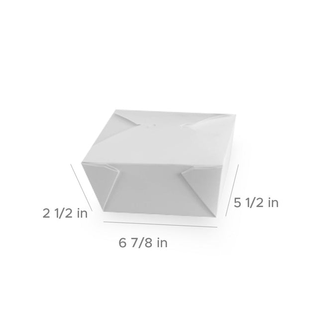 Poly Coated Folded Paper #8L Take Out Container 45oz , 6 7/8 * 5 1/2 X 2 1/2 , 400pcs/Case