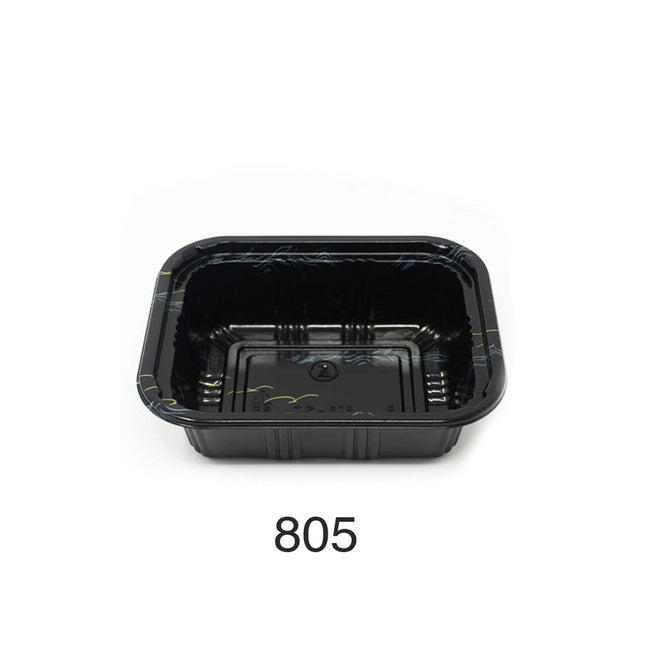 805 Black With Design Lunch Box 600 SET ( 50 * 12 )