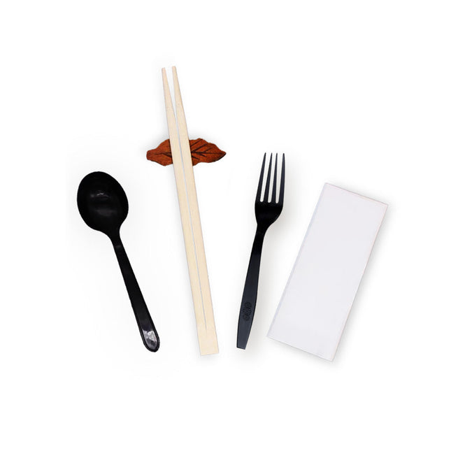 Compostable Individually Wrapped Heavy Weight Corn Starch Utensil w. Table Spoon 500set/Case