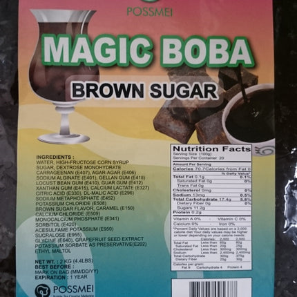 [POSSMEI] Crystal Boba - Brown Sugar 4.4 lbs / Bag x 6 Bags / Case