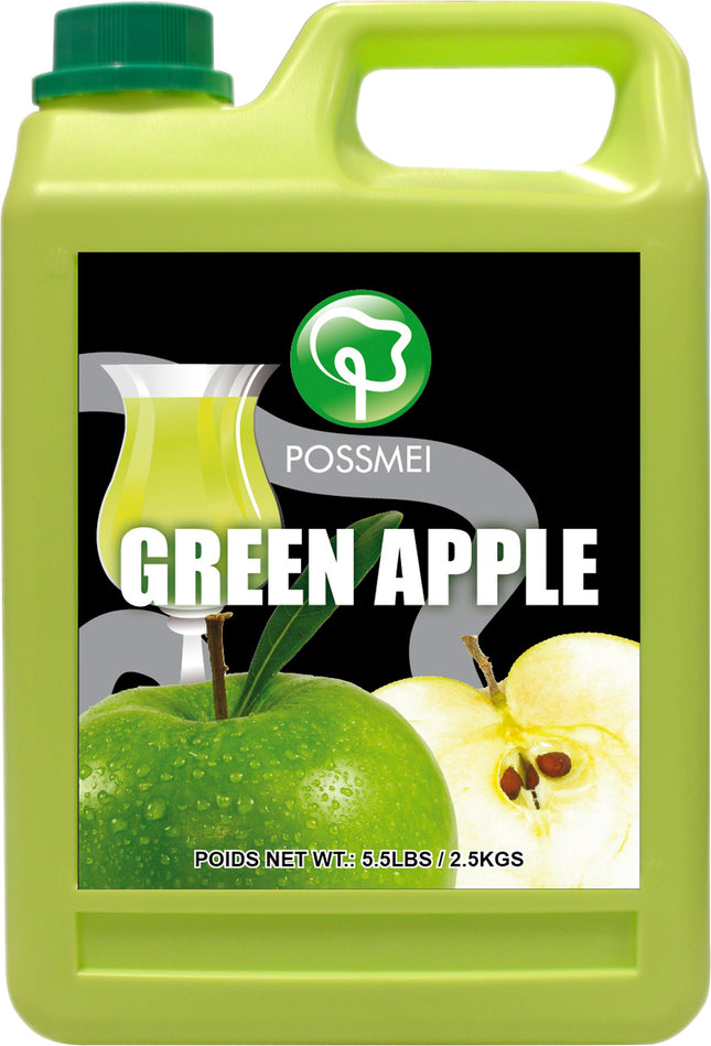 [POSSMEI] Green Apple Syrup 5.5 lbs / Bottle x 6 Bottles / Case