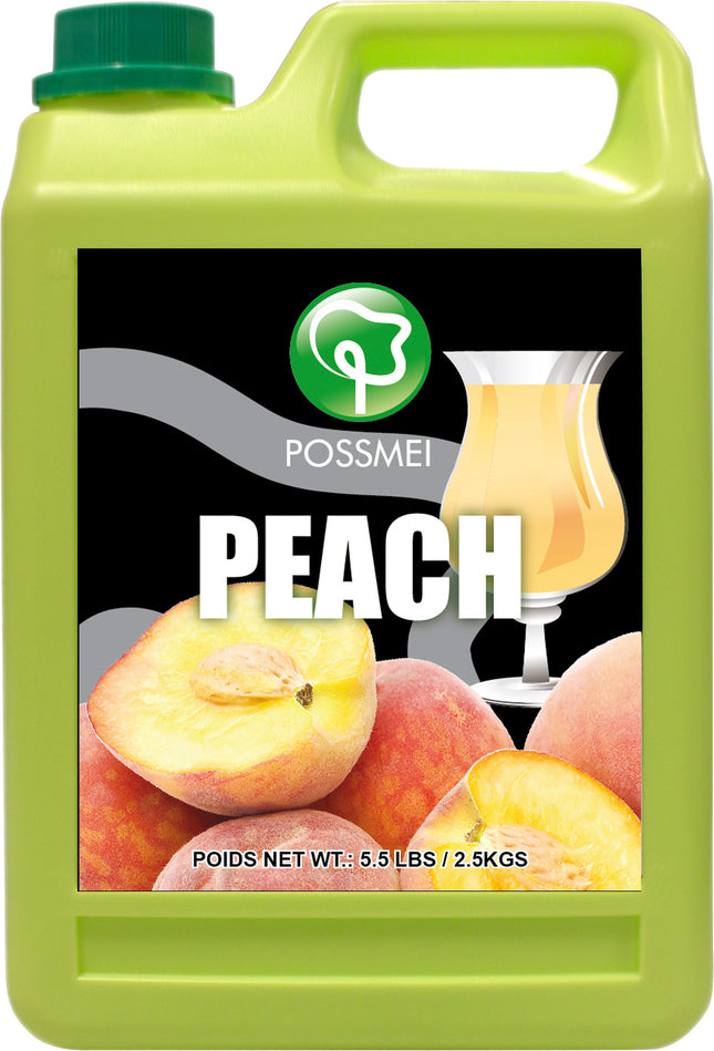 [POSSMEI] Peach Syrup 5.5 lbs / Bottle x 6 Bottles / Case