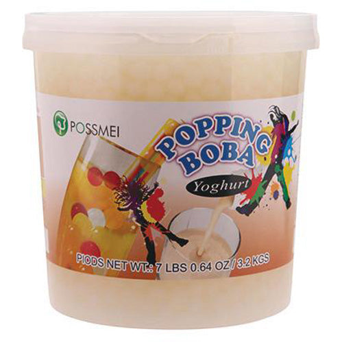 [POSSMEI] Yogurt Popping Boba 7.04 lbs / Bottle x 4 Bottles / Case