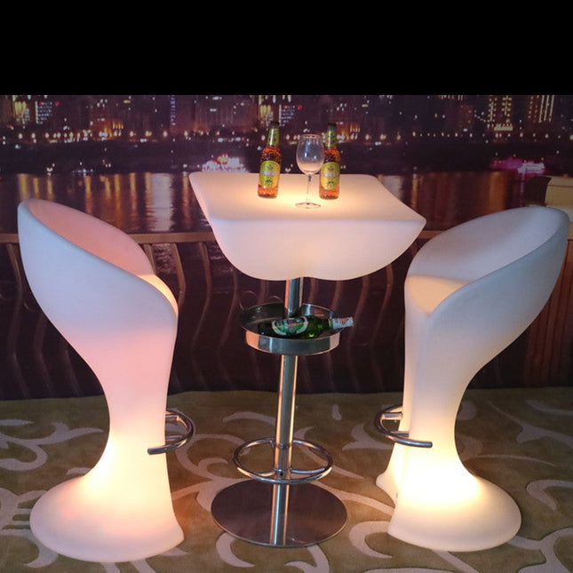 Glowing Bar Tall Round Table Ktv LED Table Chair Glowing Furniture Set