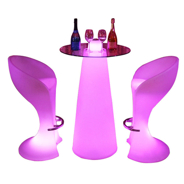 LED Cone -Shaped Glowing Bar Table Charging Colorful Cocktail Table