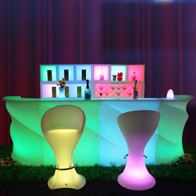 Outdoor LED Light Modern Round Wave Bar Colorful Bar Hotel Bar Table