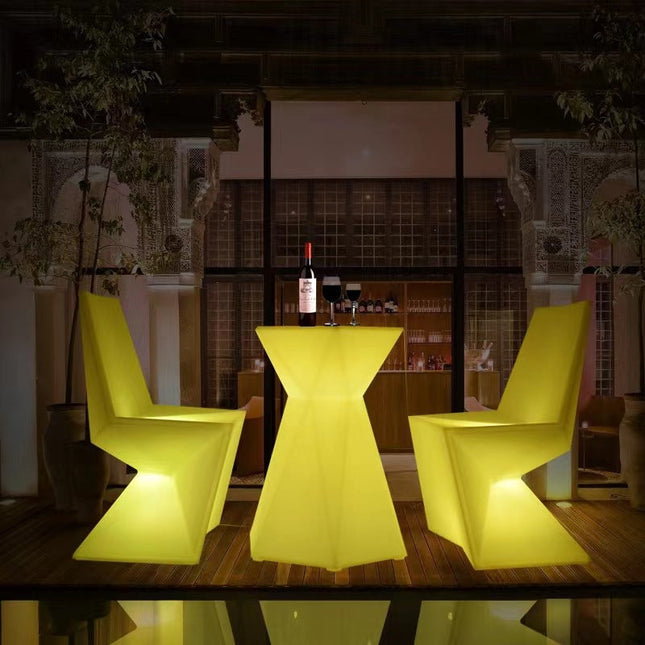 Glowing Bar Table Coffee Table, Balcony Small Table Chair Set Courtyard Table