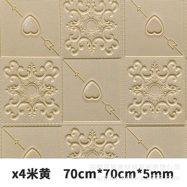 3D Pattern Foam Wall Stickers From Sticky Wallpaper Tv Background Wall Bedroom Living Room Waterproof Moisture -Proof Decorative