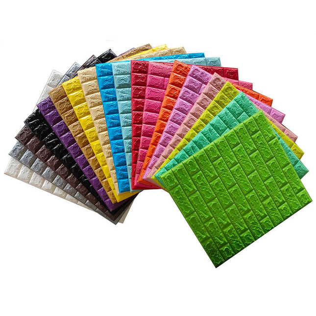 3D Wall Tile Sticker Brick Pattern Foam Self Adhesive Anti Collision Sticker Waterproff