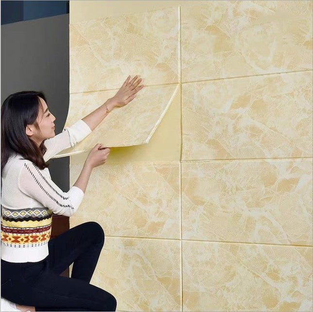 3D Wall Panels Self Adhesive Wallpaper Marble Pattern Wallpaper Waterproof Home Decoration