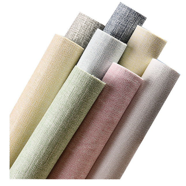 Faux Linen Textured Wallpaper Paste And Disassemble Quickly And Easily Home Decoration