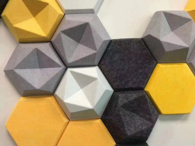 3D Polyester Fiber Hexagonal Sound Absorbing Wallpaper