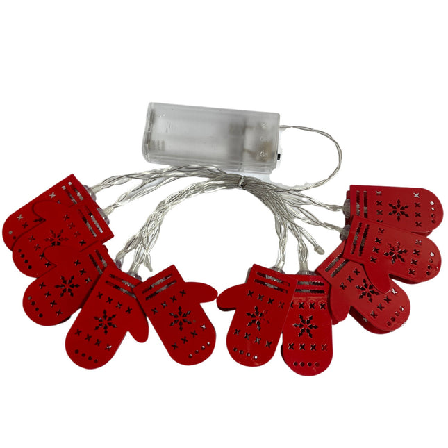 LED Decoration String Lights Iron Red Gloves Shape Indoor And Outdoor Decorative Lights For Christmas