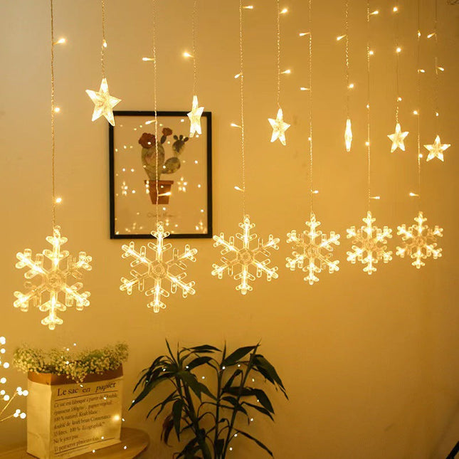 LED Star Lights Battery Powered Twinkle Star Moon Fairy Lights Curtain String Lights Decoration