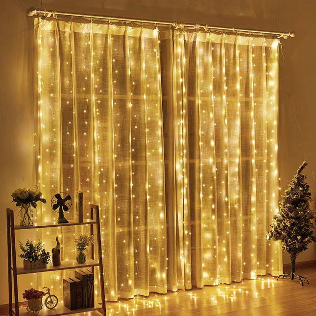 Curtain String Light Waterproof Copper Wire Curtain Light With Remote Control 8 Modes
