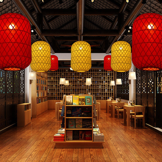 Decorative Bamboo Lantern Lunar New Year Chinese Japanese Style Classic Restaurant