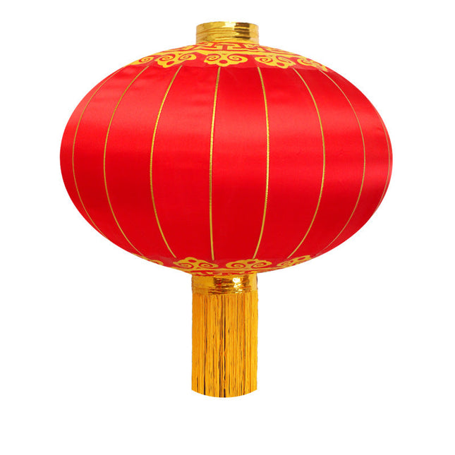 Outdoor Decorative Satin Lantern Lunar New Year Chinese Style Classic Metal Waterproof