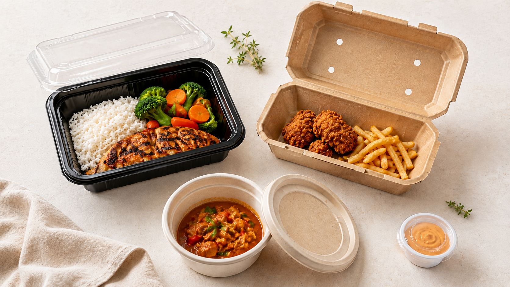How to Choose Takeout Containers for Hot, Crispy, and Saucy Foods？