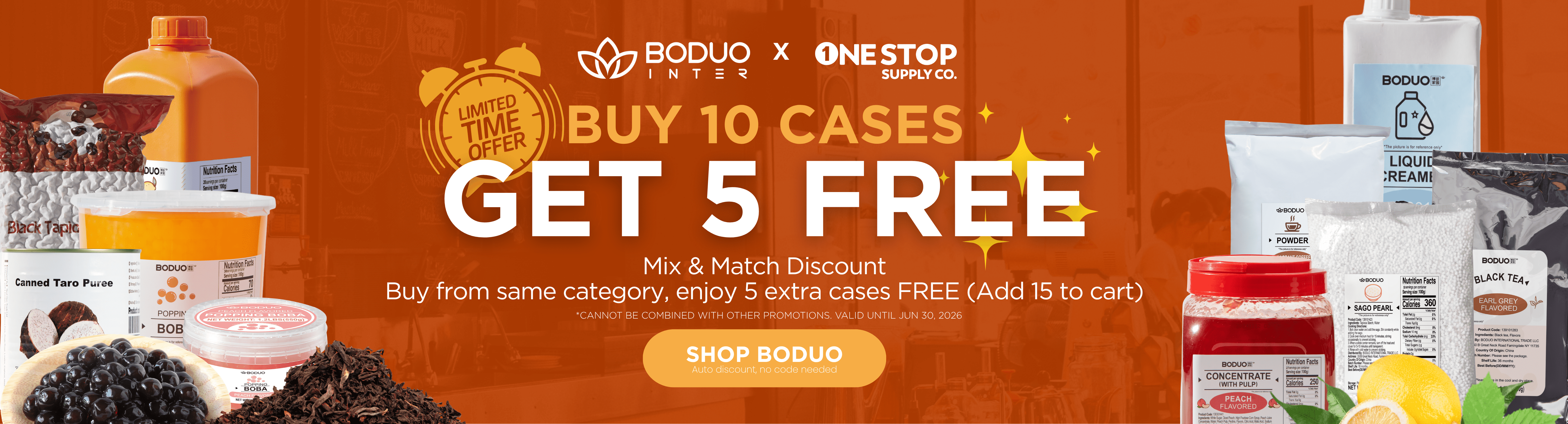 BODUO Wholesale Promotion — Buy 10 Cases, Get 5 FREE