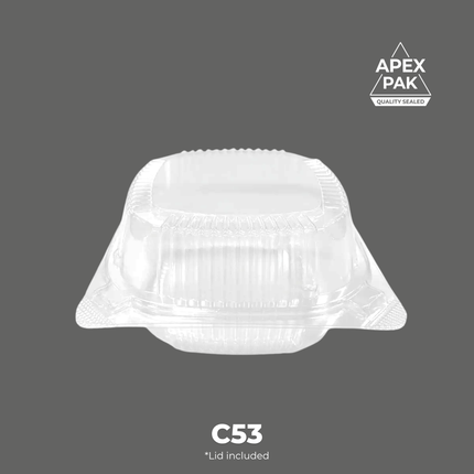 [C53] AP Clear Seal Hinged Lid Plastic Container - 500/Case