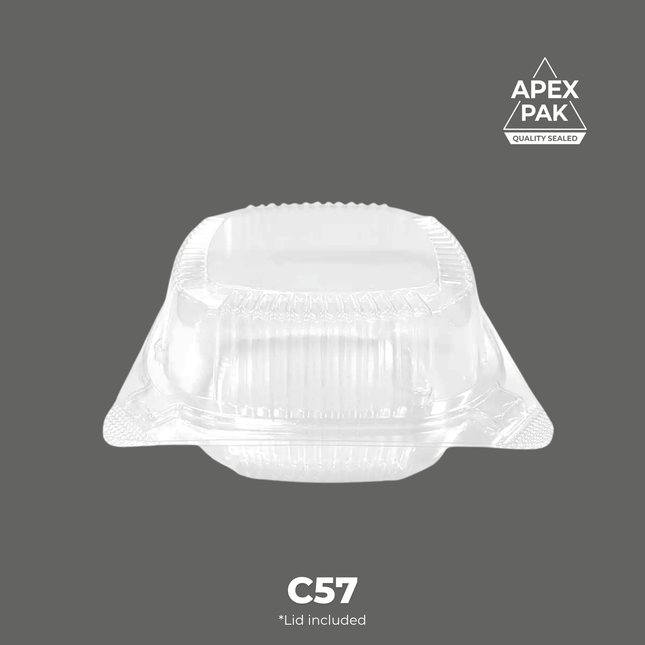 [C57] AP Clear Seal Hinged Lid Plastic Container  - 500/Case