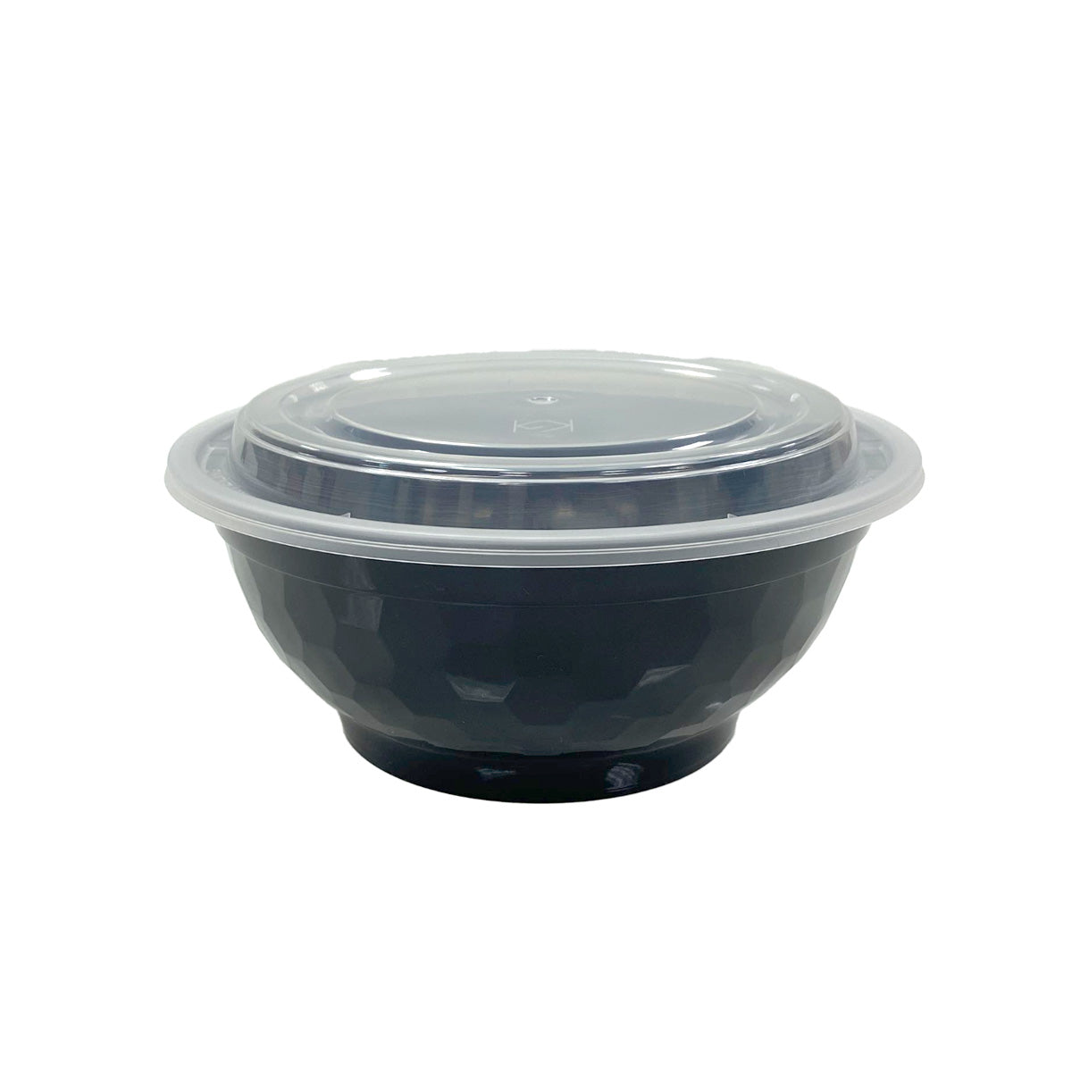 Choice 32 oz. Black Round Microwavable Heavy Weight Container with Lid 7  1/4 - 150/Case