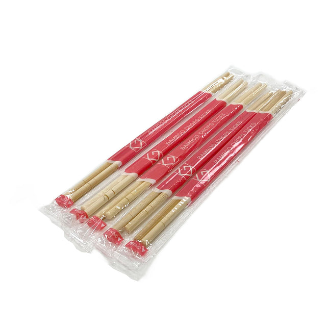 9" Individually Wrapped Bamboo Round Chopsticks - 580/Pack