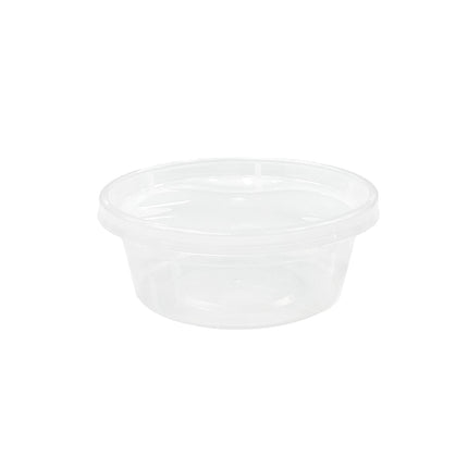 Microwavable Translucent Plastic Deli Container and Lid Combo Pack - 8 oz. - 200/Case
