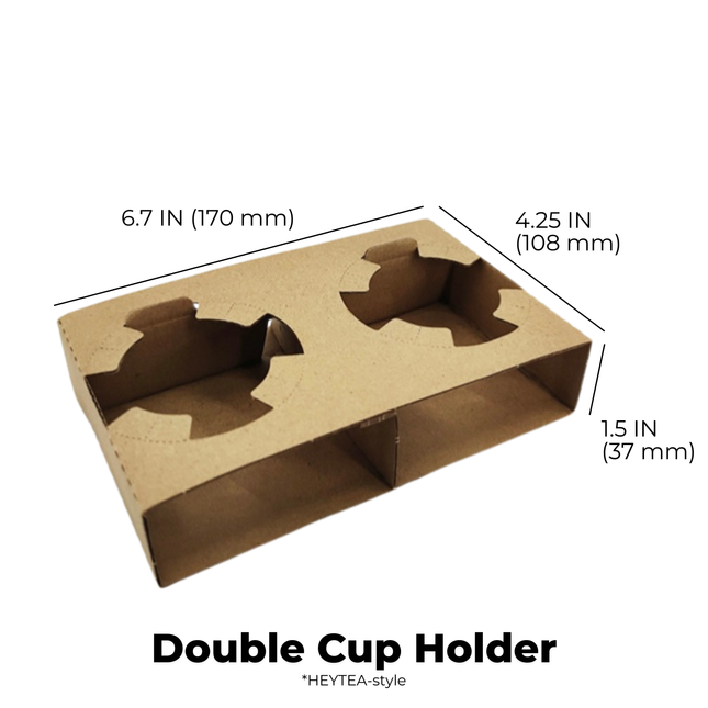 Disposable Takeout Milk Tea Cup Holder – Double Cup Carrier with Corrugated Paper (NEW)
