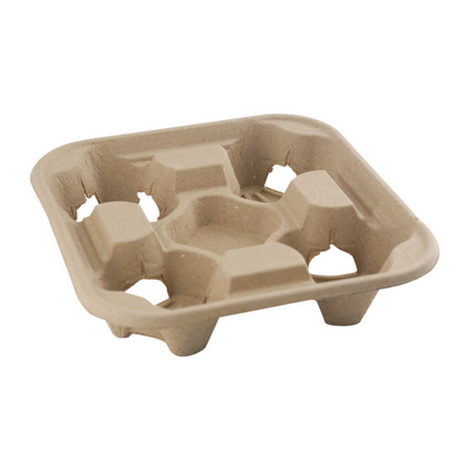 Disposable Takeout Milk Tea Cup Holder Cup Tray – Four Cup Carrier with Corrugated Paper