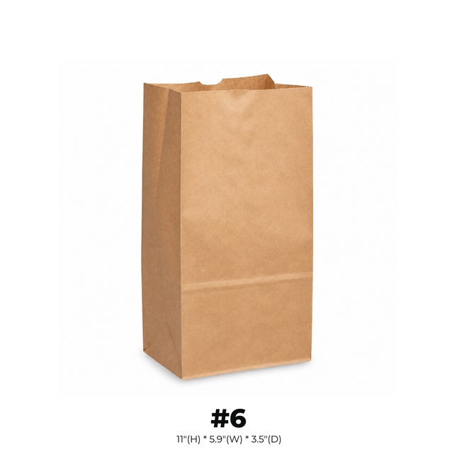 #6 Brown Paper Bag - 400pcs/cs