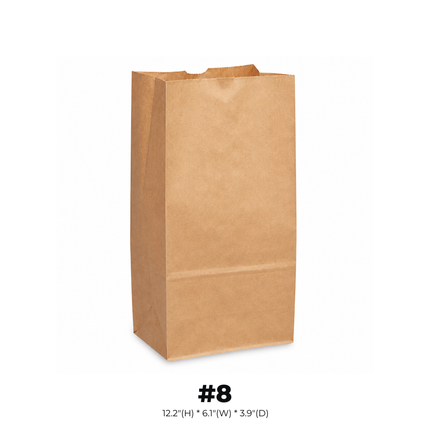 #8 Brown Paper Bag - 400pcs/cs