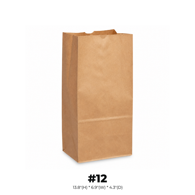 #12 Brown Paper Bag - 400pcs/cs
