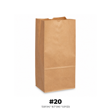 #20 Brown Paper Bag - 400pcs/cs