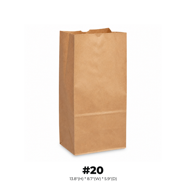 #20 Brown Paper Bag - 400pcs/cs