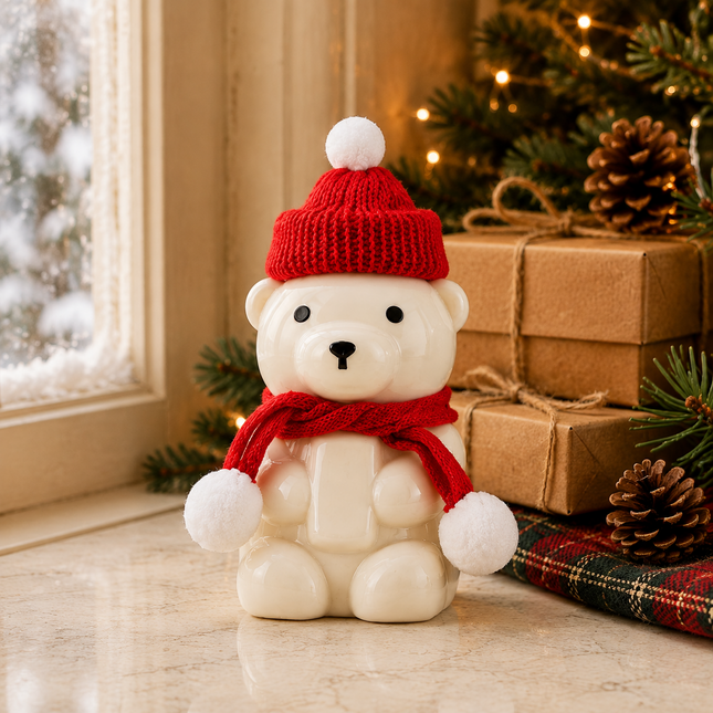 500ml / 16oz 53mm Christmas Seated Bear PET Bottle 200pcs/Case