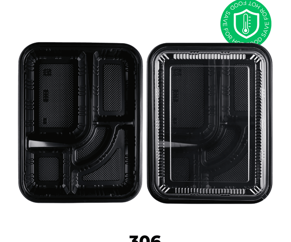 PP] 306 Black Japanese Bento Box 200 SET ( 25 * 8 ) [SAFE FOR HOT