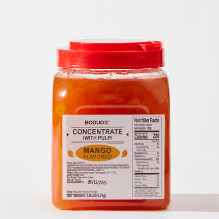 [BODUO] Mango Flavored Concentrate(with Pulp) [5.9 lbs / Bucket x 6 Buckets / Case]